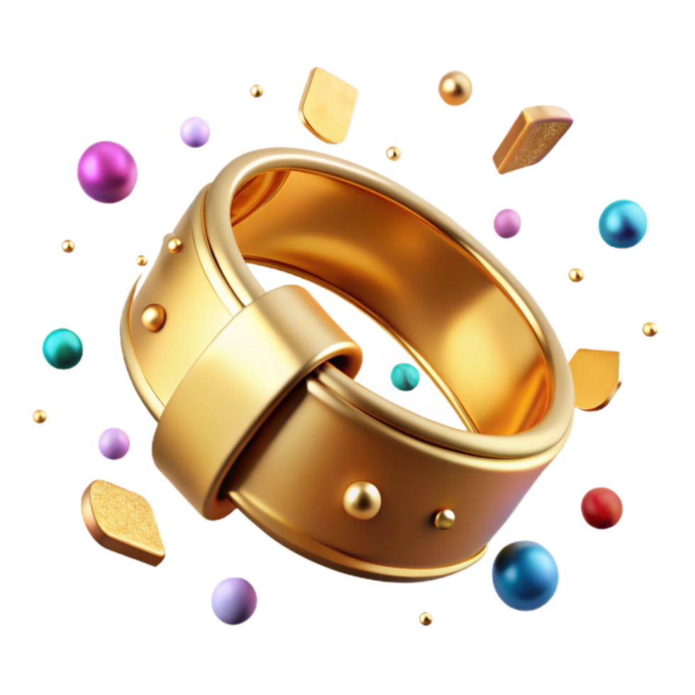 elegant classic Golden Cuff Bracelet Isolated with High Contrast Lighting high resolution png