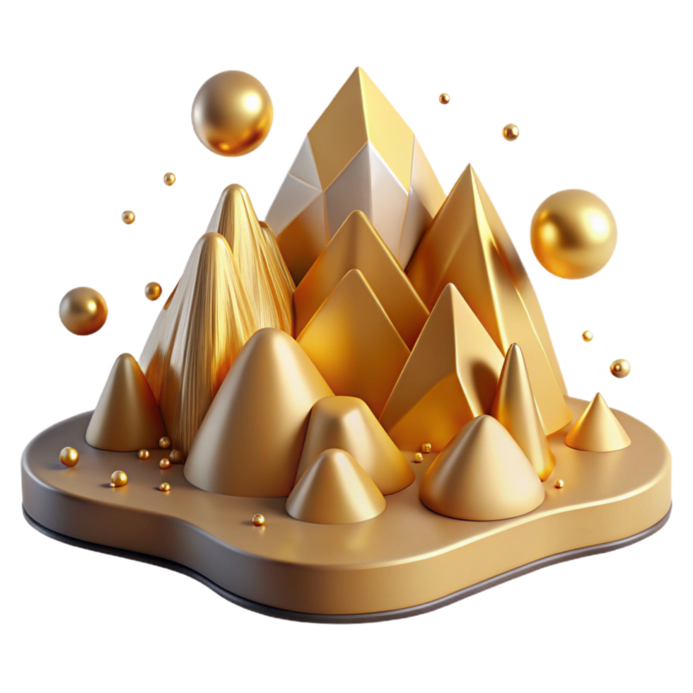 serene classic Golden Hour Mountains Isolated detailed png