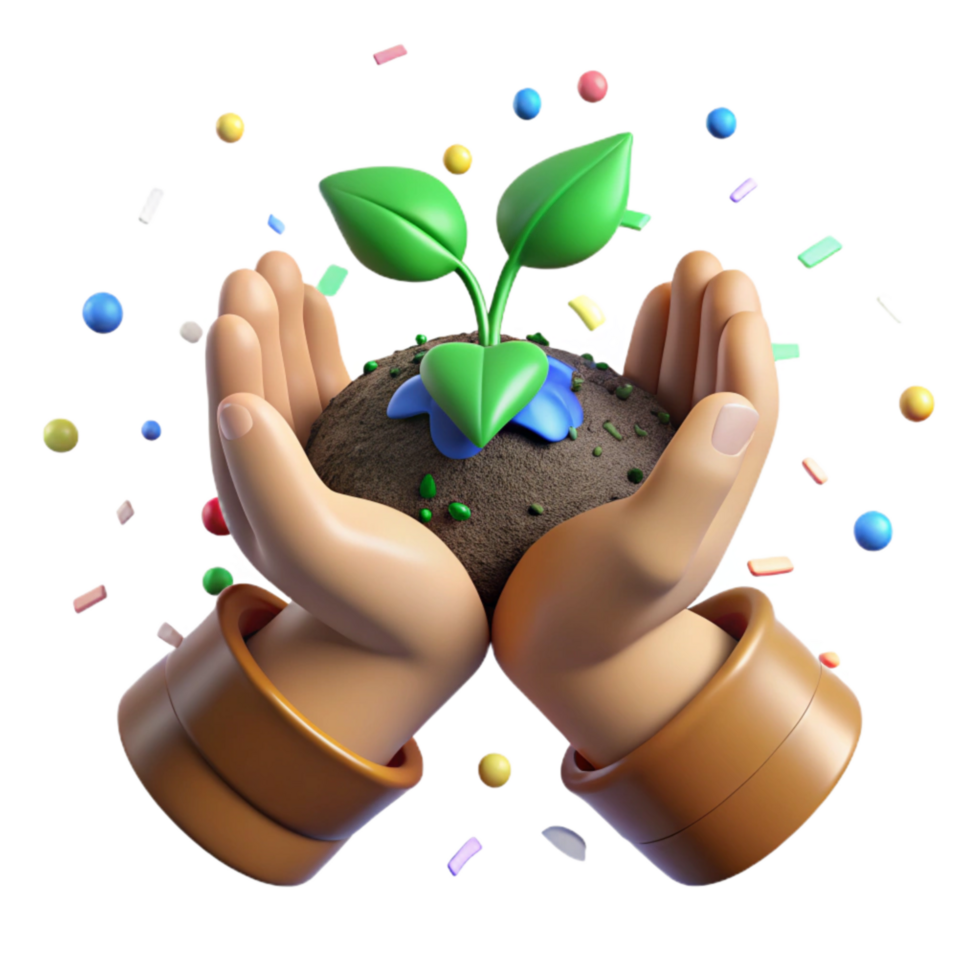 elegant vintage Hands Holding Soil with Sprouting Seed Transparent genuine png