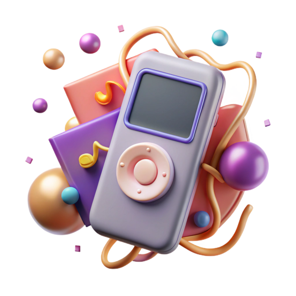 stunning contemporary Mp3 Player Digital Display Cutout Isolated png