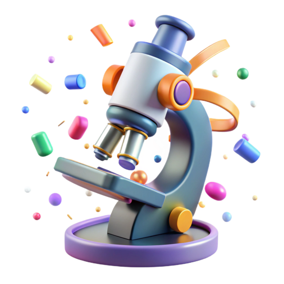 serene contemporary Microscope Front View Isolated Transparent Background png