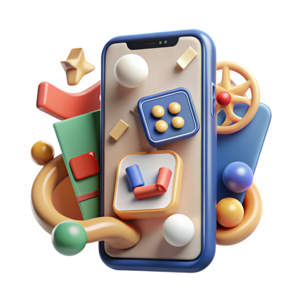 beautiful vintage Language Translation App on Smartphone Cutout Element png