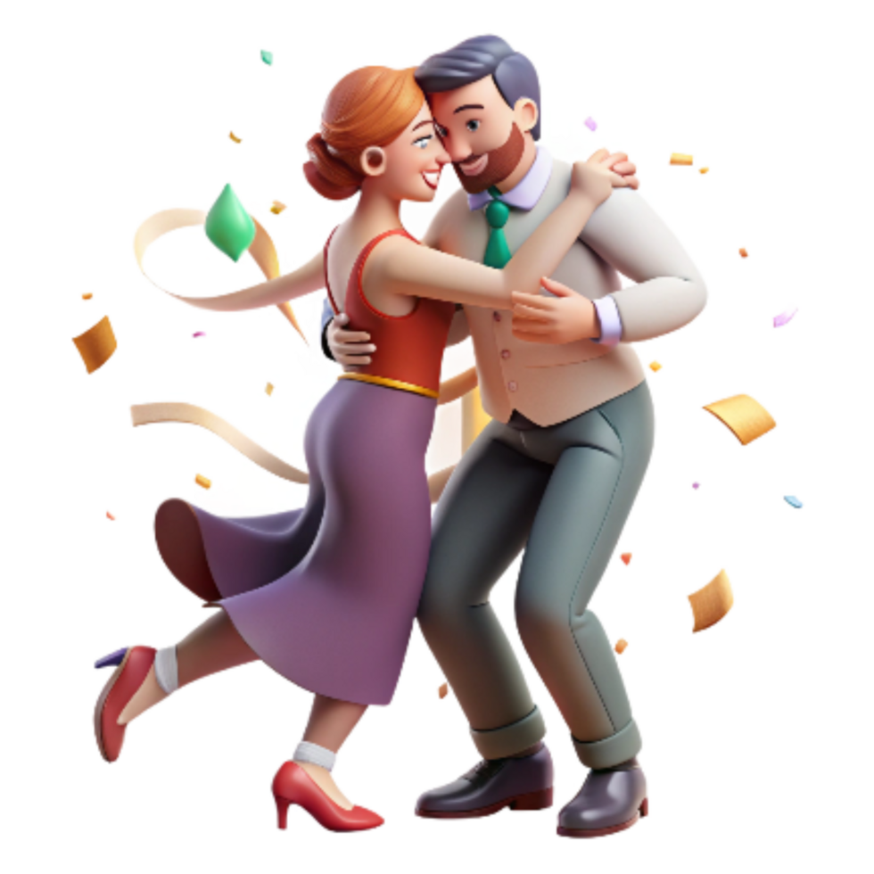 beautiful artistic Passionate Tango Dancers in Close Embrace Cutout Transparent Background detailed png