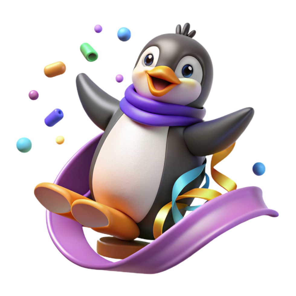 stunning artistic Penguin Sliding Cutout Playful Movement exclusive png