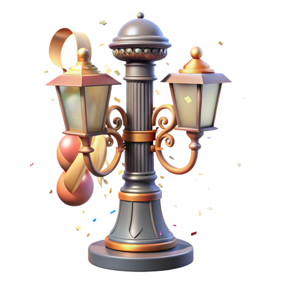 stunning traditional Historical Lamppost Cutout with Ornate Design Isolated high resolution png