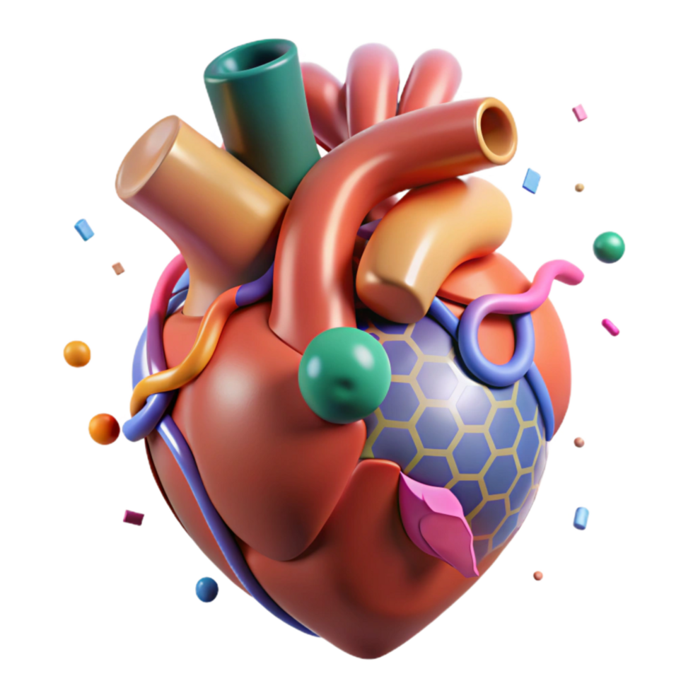 vibrant modern Human Heart Anatomical Illustration Isolated exclusive png