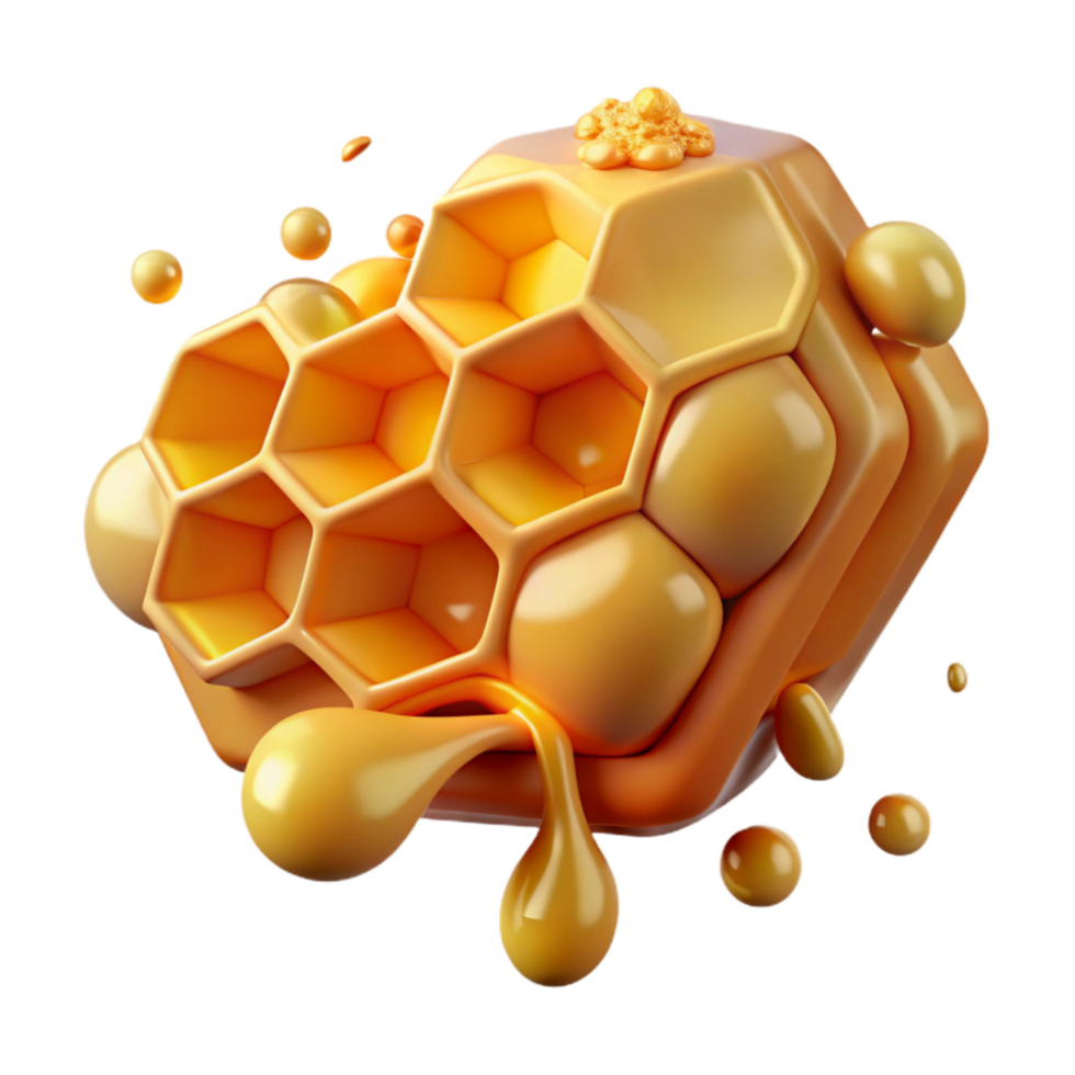 elegant vintage Local Honeycomb Dripping Honey Golden Texture Cutout png