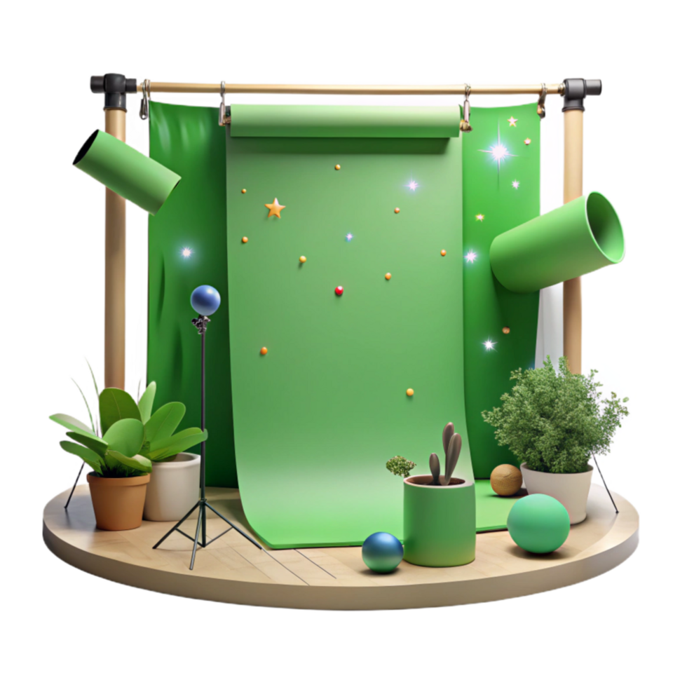 wonderful abstract Green Screen Studio Setup Isolated Element png