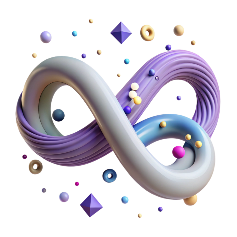 serene vintage Infinity Symbol Cutout with Continuous Loop high resolution png