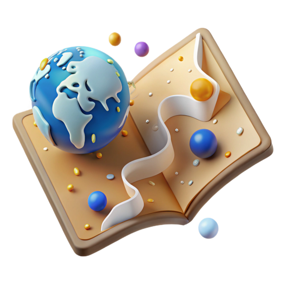 vibrant classic Open World Map Perspective View Cutout Element high resolution png