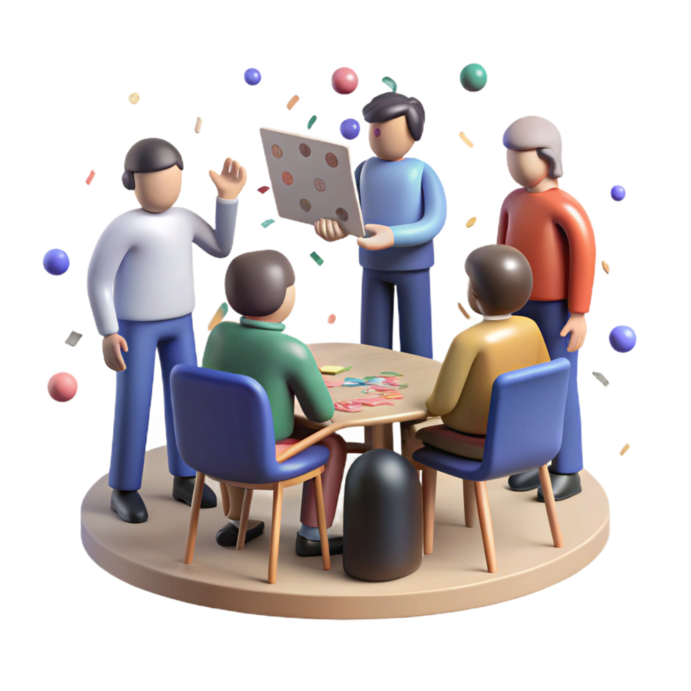 beautiful vintage Group Silhouette Problem Solving Meeting Transparent Background detailed png