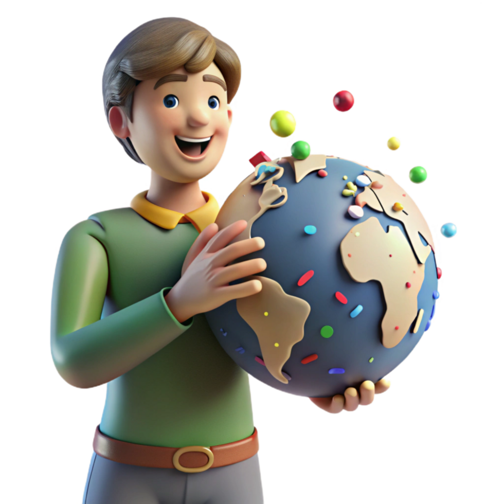 wonderful vintage Person Holding Globe Carefully Cutout high quality png