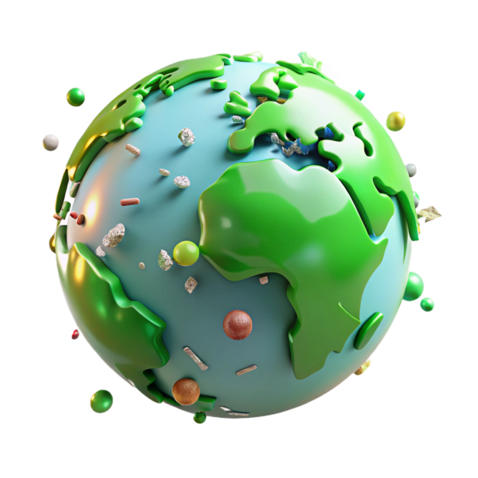 wonderful minimalist Globe with Green Continents Isolated Cutout exclusive png
