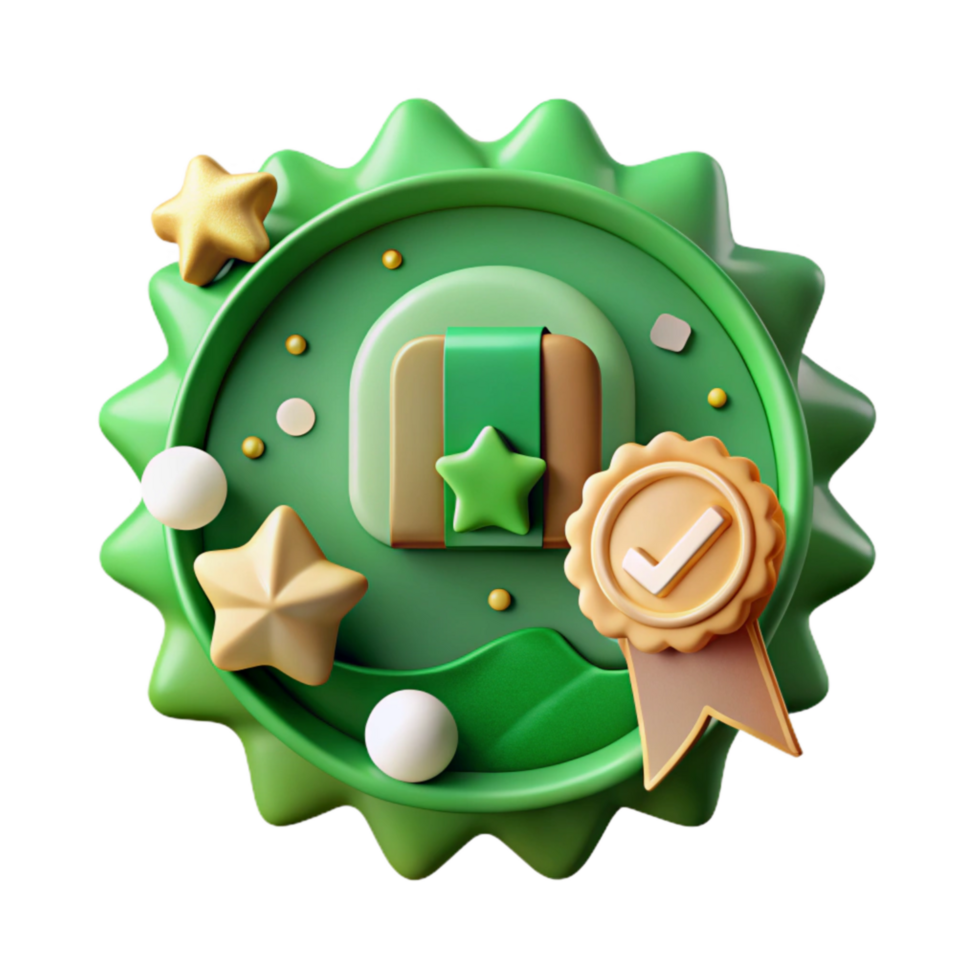 beautiful creative Green Hotel Certification Badge Isolated premium png