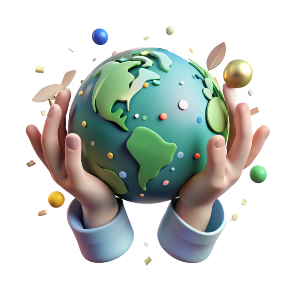 magnificent modern Hands Holding Earth Cutout with Soft Lighting original png