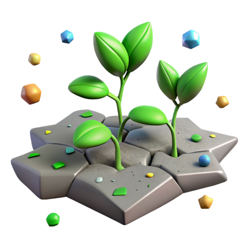 wonderful artistic Green Shoots Growing Through Cracks in Pavement Cutout genuine png