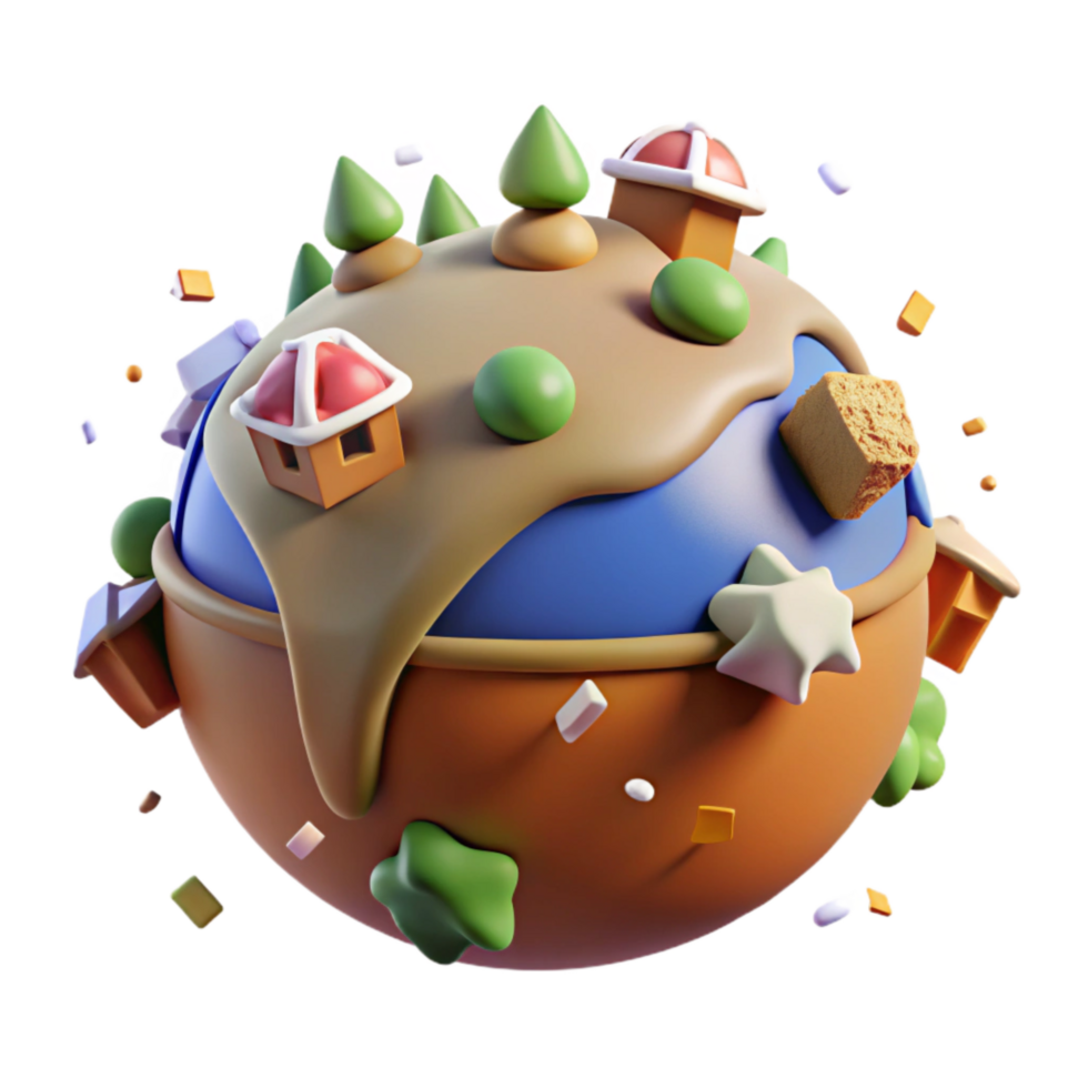 vibrant abstract Habitat Destruction Icon Isolated Brown Earth high quality png