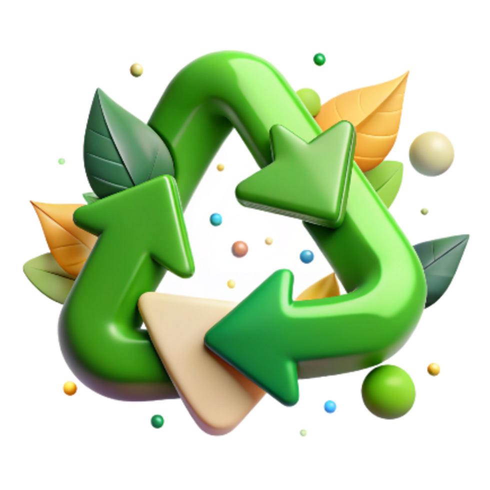 magnificent modern Recycling Symbol with Green Arrows Transparent Background original png