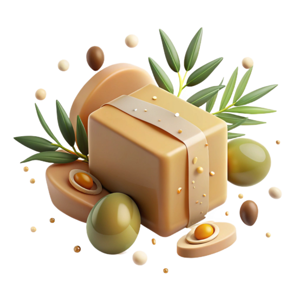 wonderful classic Handmade Soap Bar with Lavender Sprig Transparent high resolution png