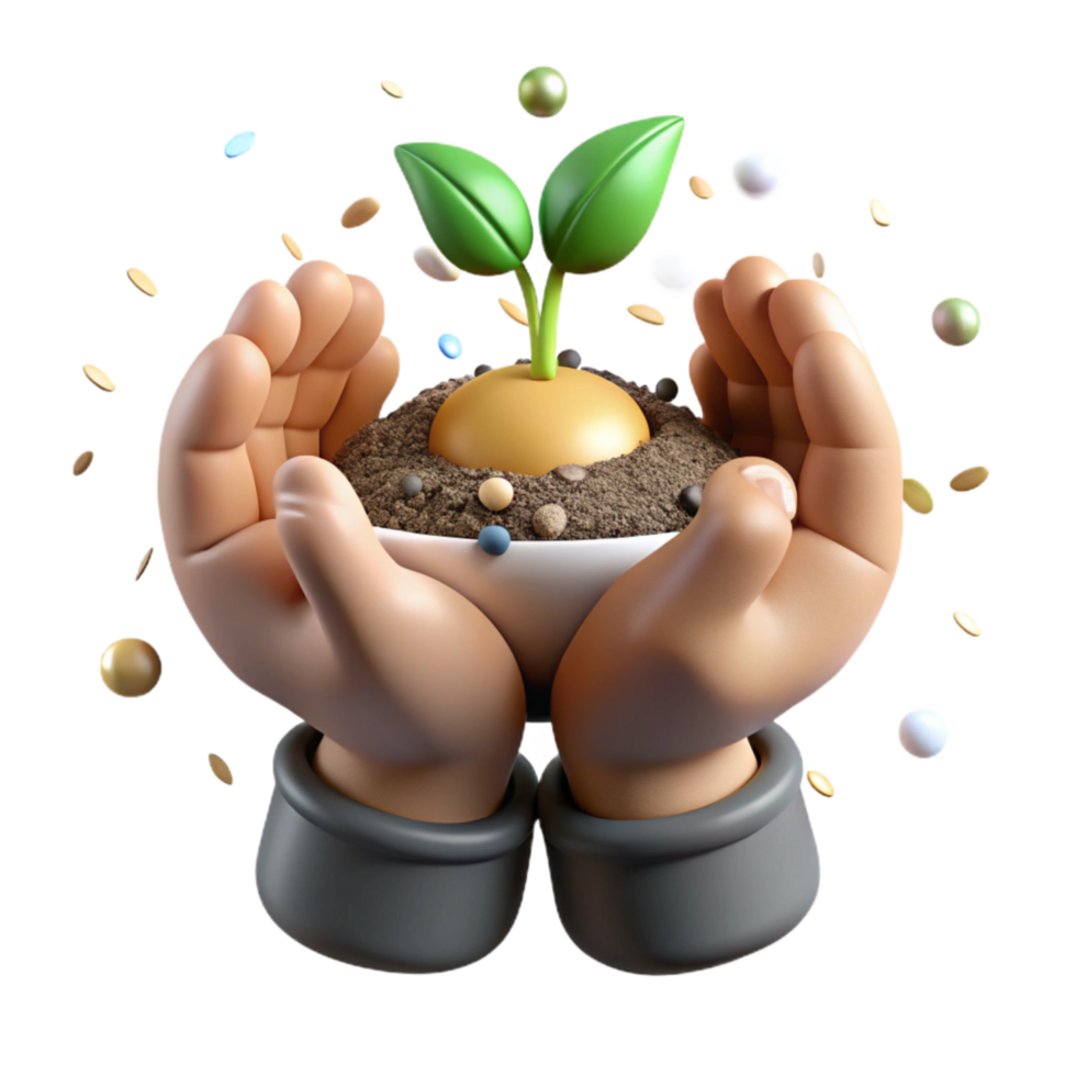 wonderful modern Hands Holding Soil with Sprouting Seed Transparent authentic png