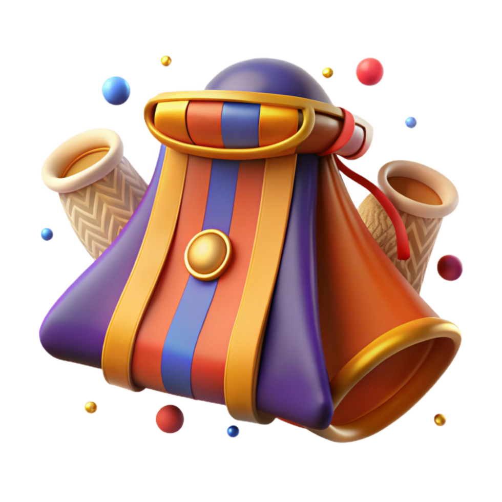 dramatic traditional Mongolian Deel with Bold Colors Cutout Element genuine png