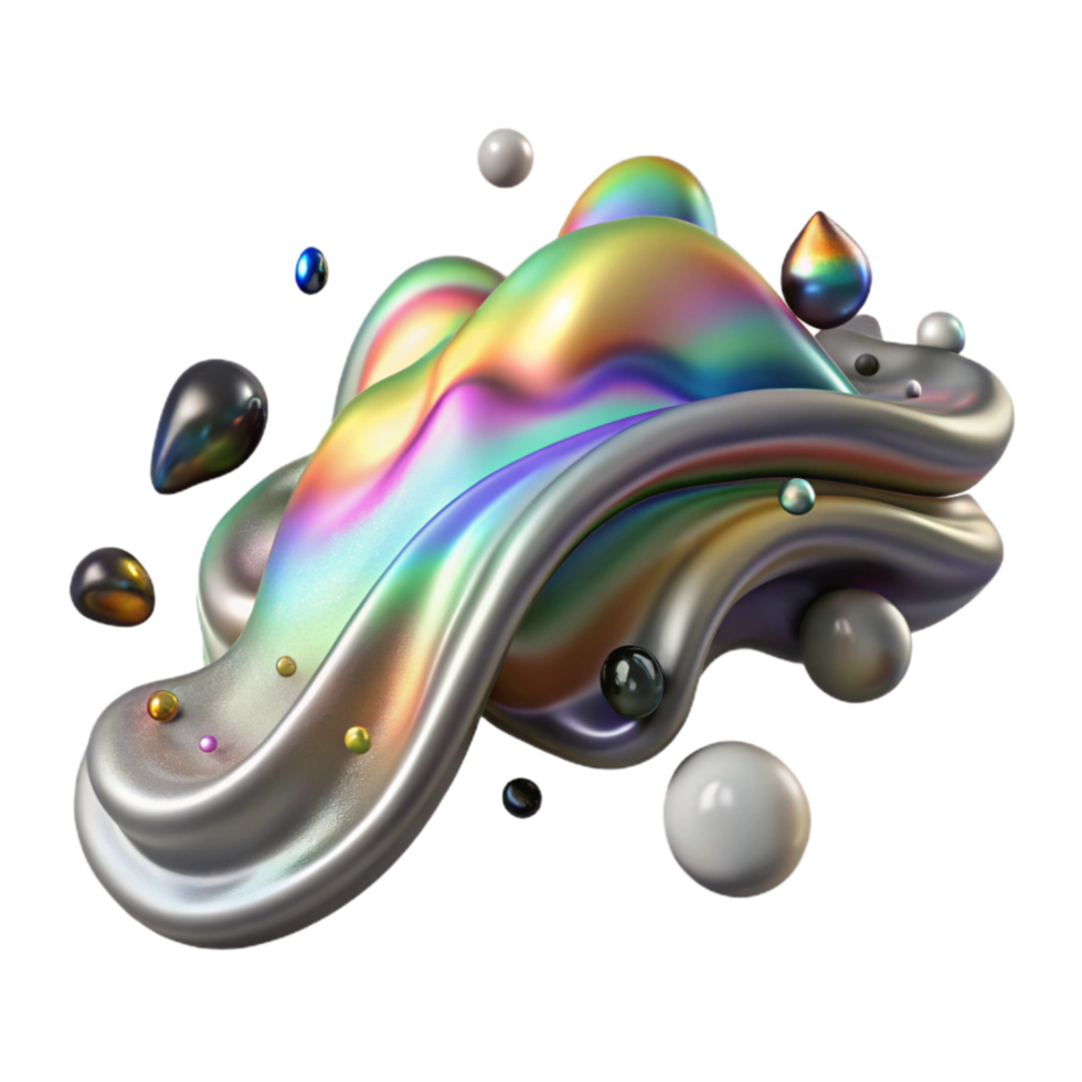 magnificent modern Ocean with Oil Spill Rainbow Sheen Transparent Background original png
