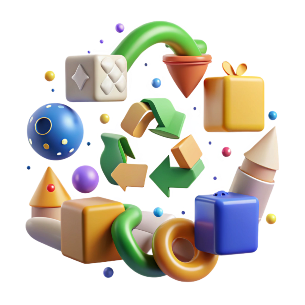 extraordinary minimalist Recycling Process Flowchart Isolated Element exclusive png