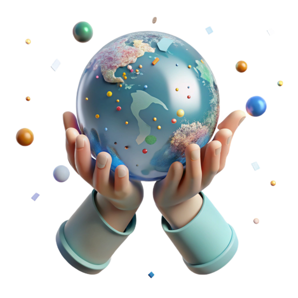 beautiful rustic Hands Holding Small Globe Transparent Background original png