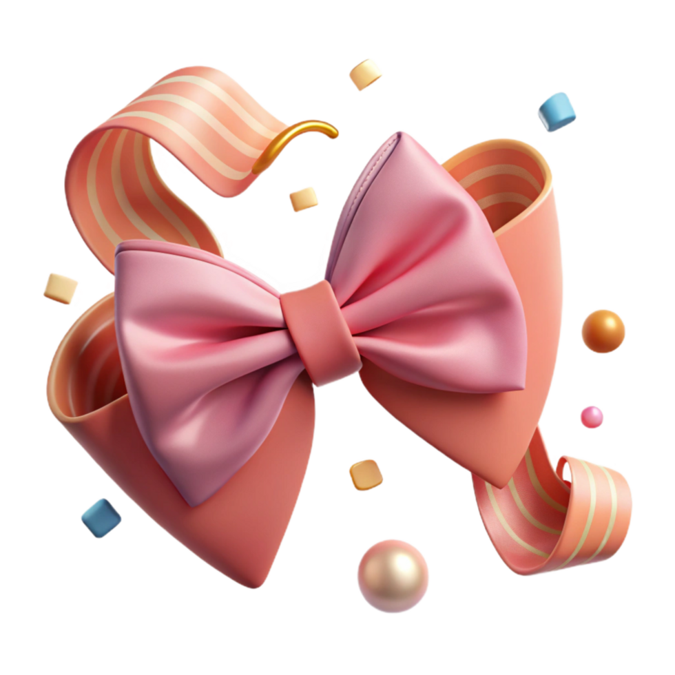 extraordinary contemporary Pink Bow Transparent Background with Ribbon Texture premium png