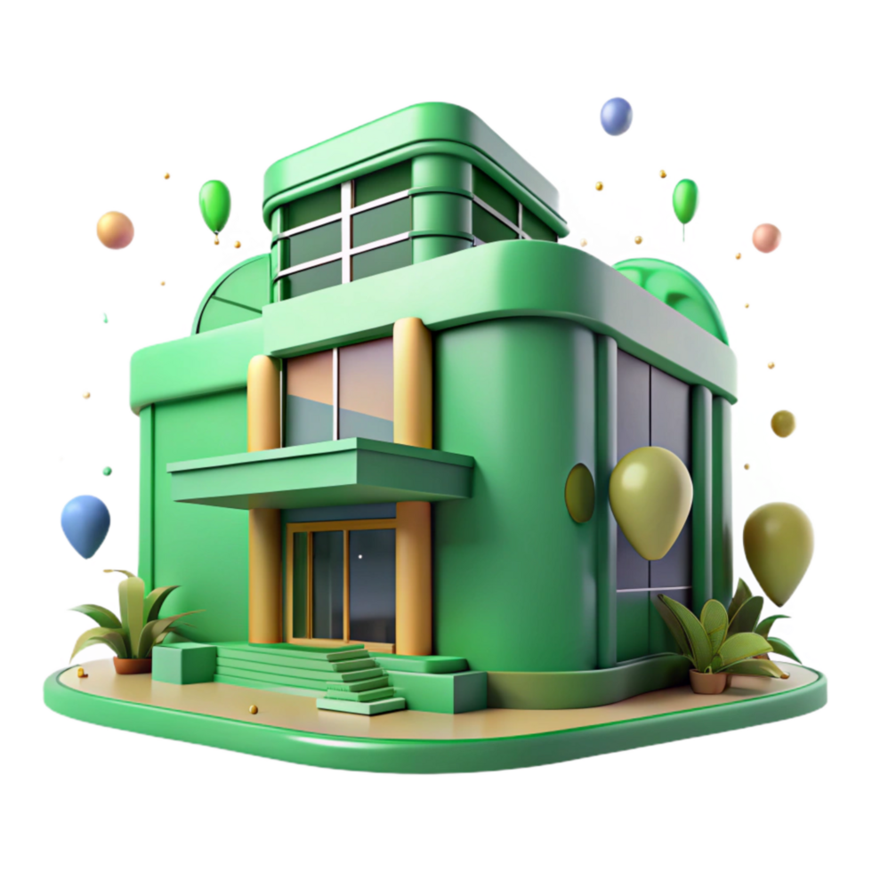 stunning traditional Green Building Modern Architecture Cutout professional png