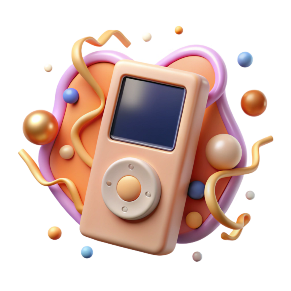 dramatic minimalist Mp3 Player Digital Display Cutout Isolated exclusive png