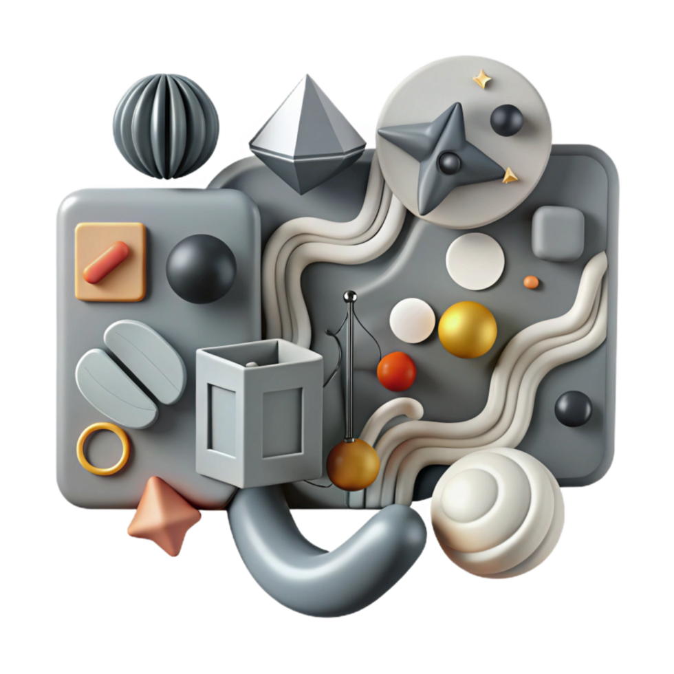 elegant rustic Gray Brand Strategy Diagram with Icons Transparent Background genuine png
