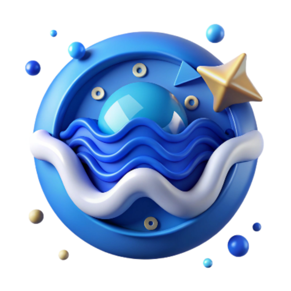 serene traditional Ocean Conservation Strategy Icon Blue Isolated high resolution png
