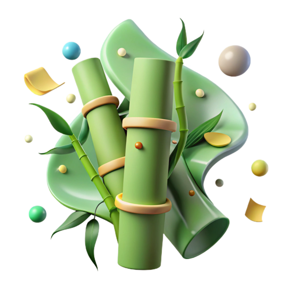 beautiful vintage Light Green Bamboo Stalk Cutout exclusive png