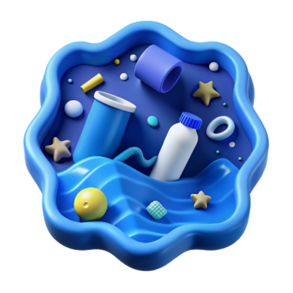 magnificent minimalist Ocean Pollution Solution Icon Blue Isolated Cutout professional png