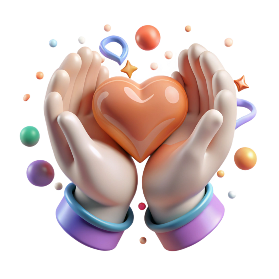 elegant artistic Heart Shaped Hands Unity Symbol Transparent original png
