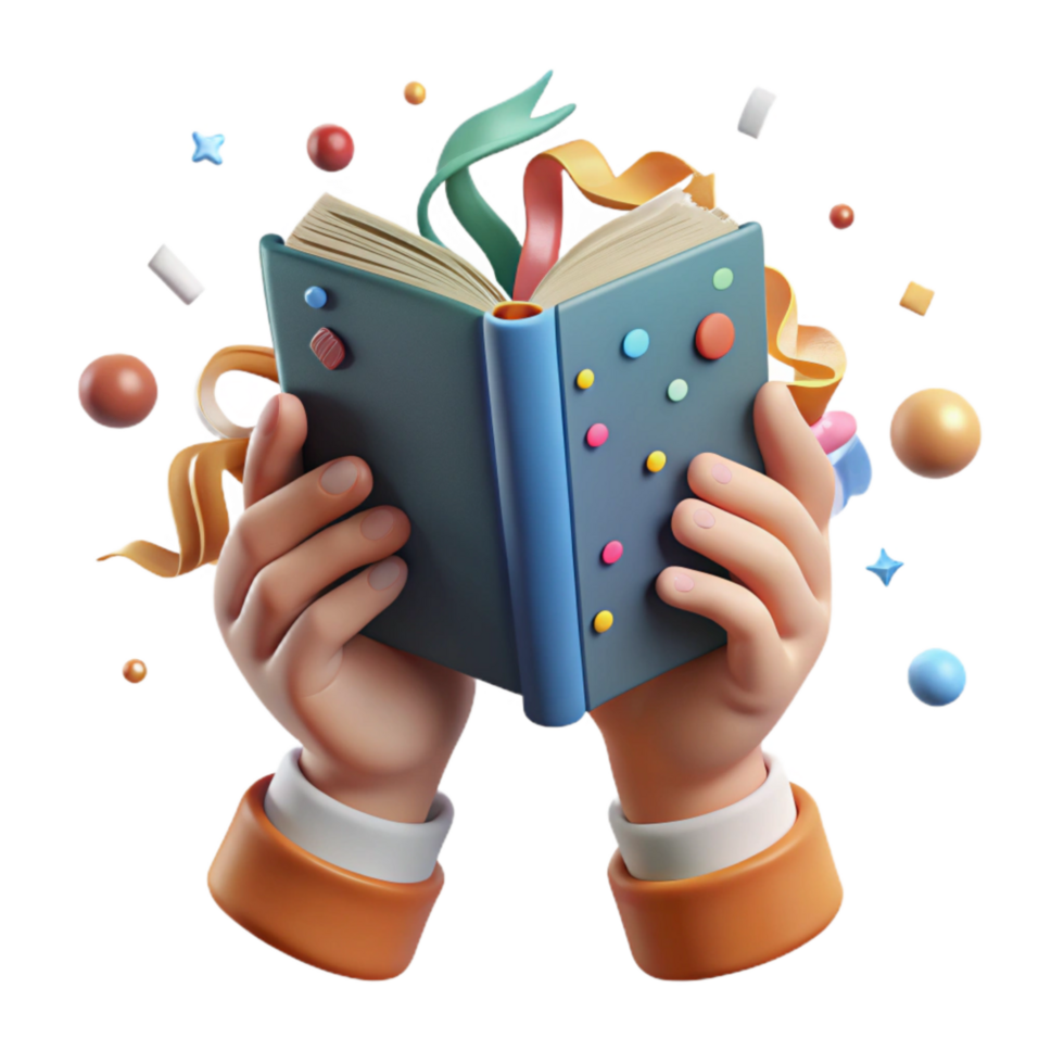 extraordinary minimalist Hands Holding Book About Nature Transparent Background detailed png