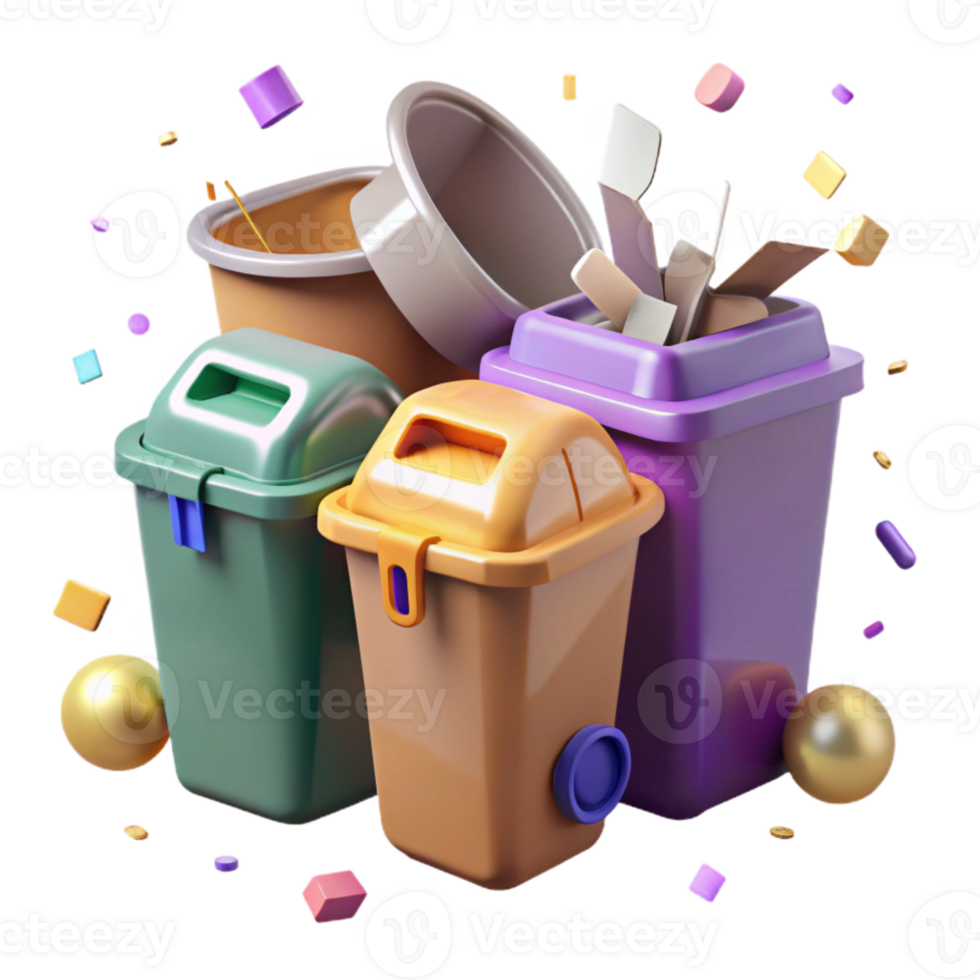 extraordinary classic Recycling Bins for Different Materials Transparent Background authentic png