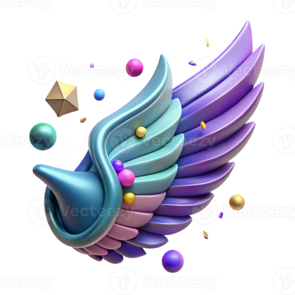 wonderful traditional Graffiti Wing Design Isolated with Dynamic Angle authentic png