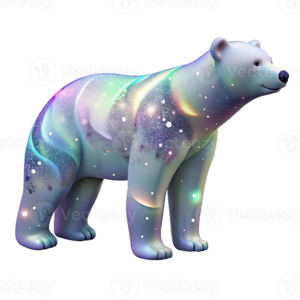 vibrant classic Polar Bear Silhouette with Arctic Landscape Isolated authentic png