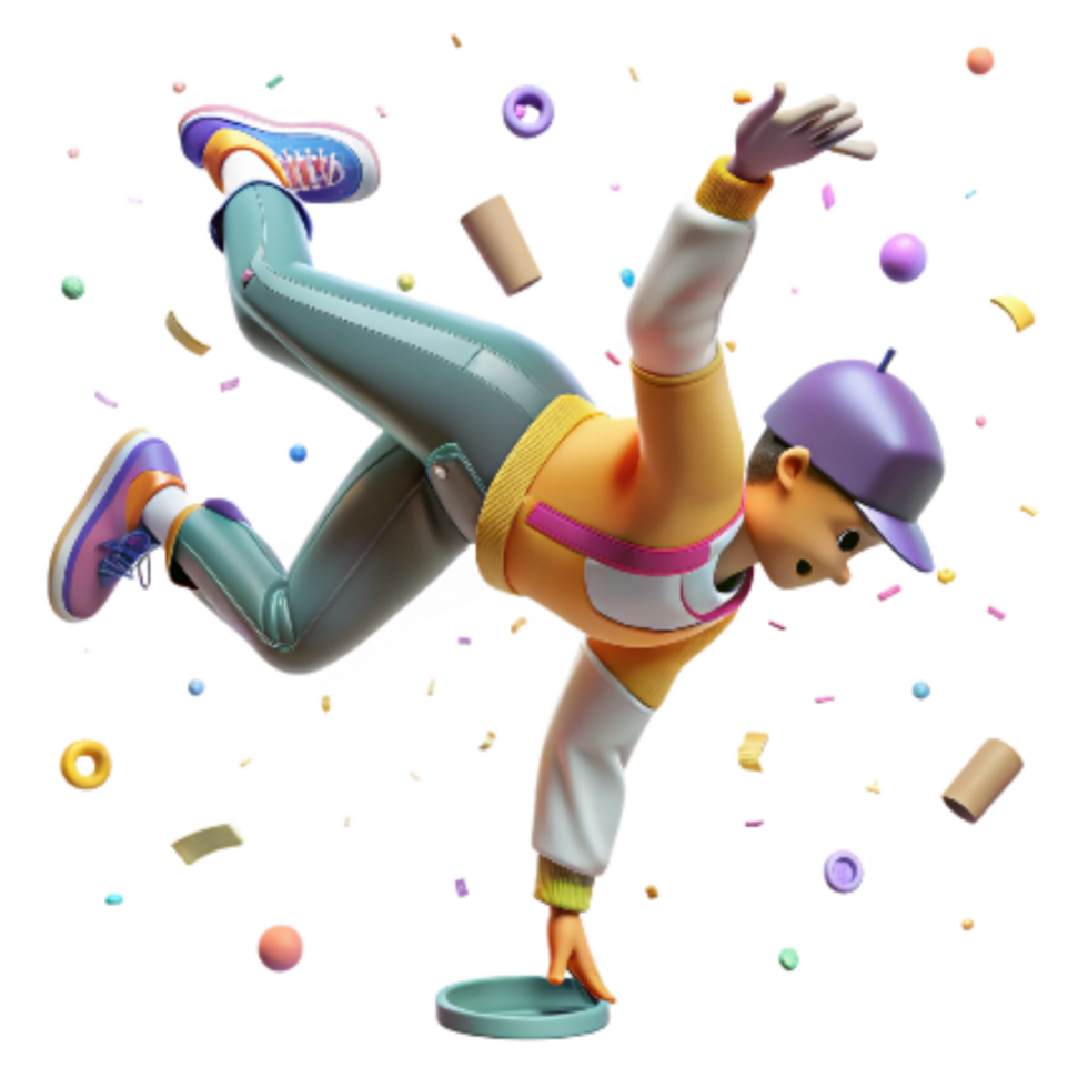 beautiful rustic Hip Hop Dancer with Handstand Isolated Transparent Background png