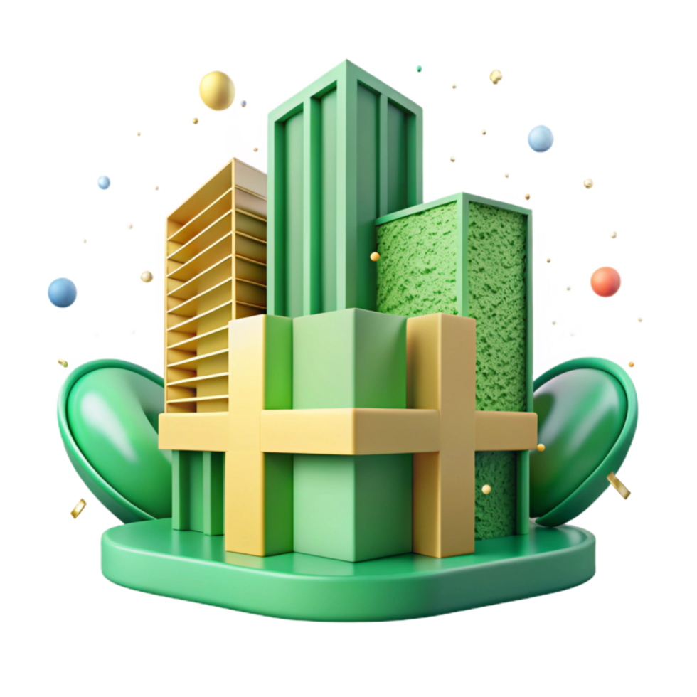 magnificent artistic Green Building Cross Section Diagram Cutout detailed png