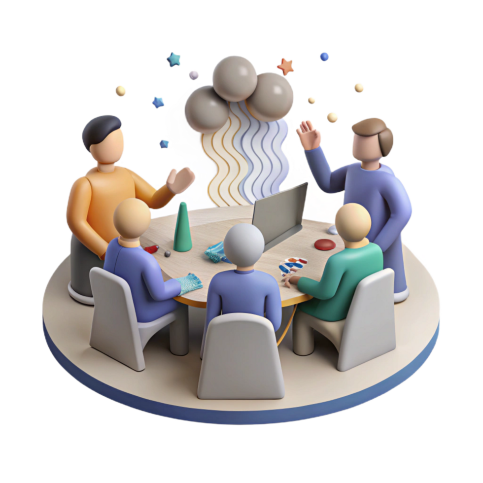 magnificent classic Group Silhouette Brainstorming Solutions Meeting Transparent Background png