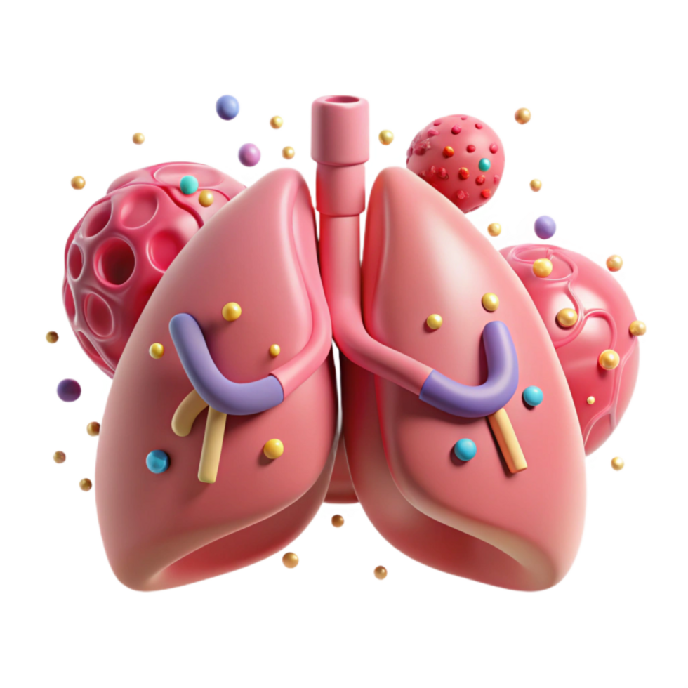 serene classic Healthy Lungs Pink Color Isolated Element png