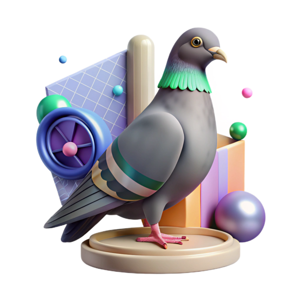 extraordinary contemporary Pigeon on Building Ledge Isolated Realistic Lighting authentic png