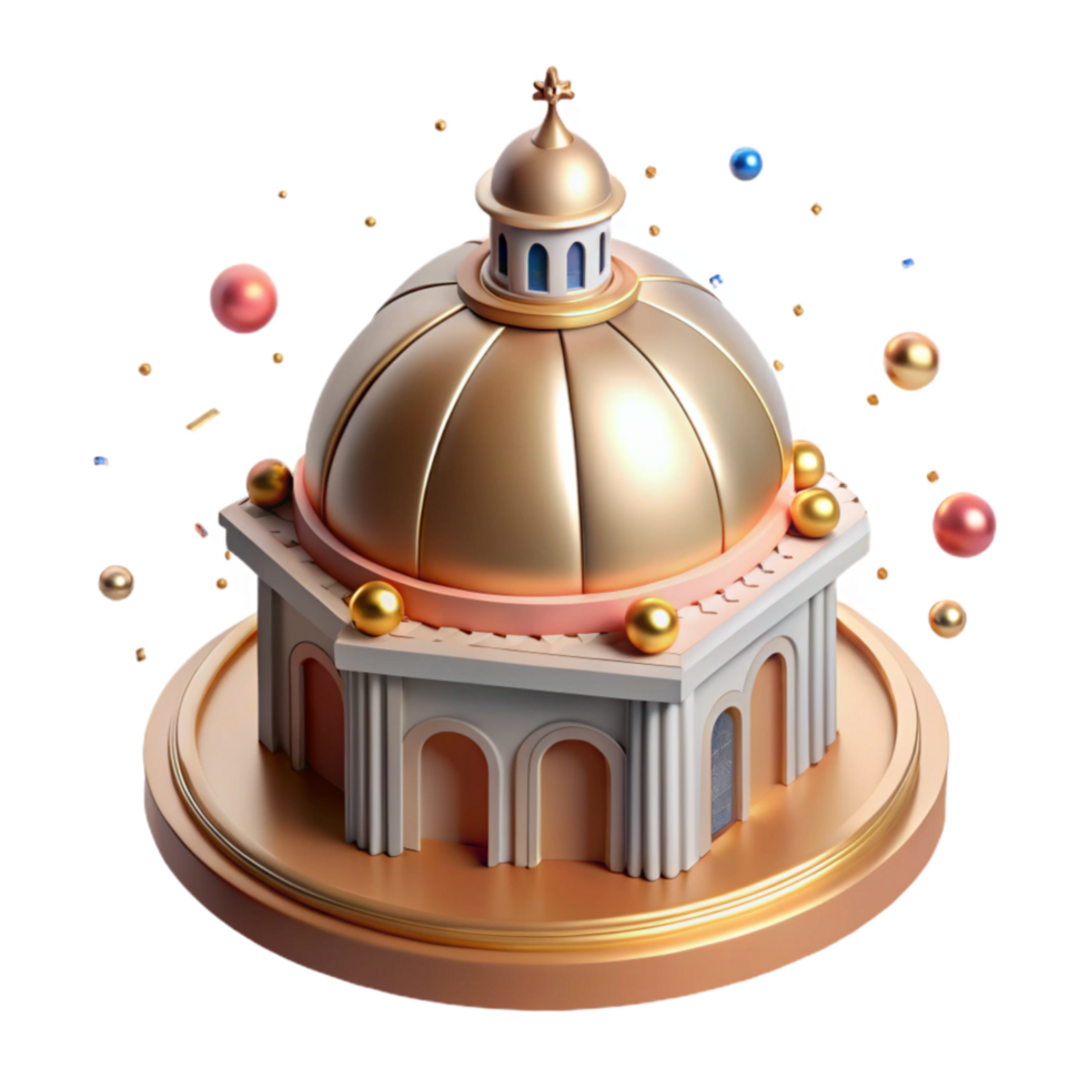 dramatic abstract Historic Building Dome Top View Cutout authentic png