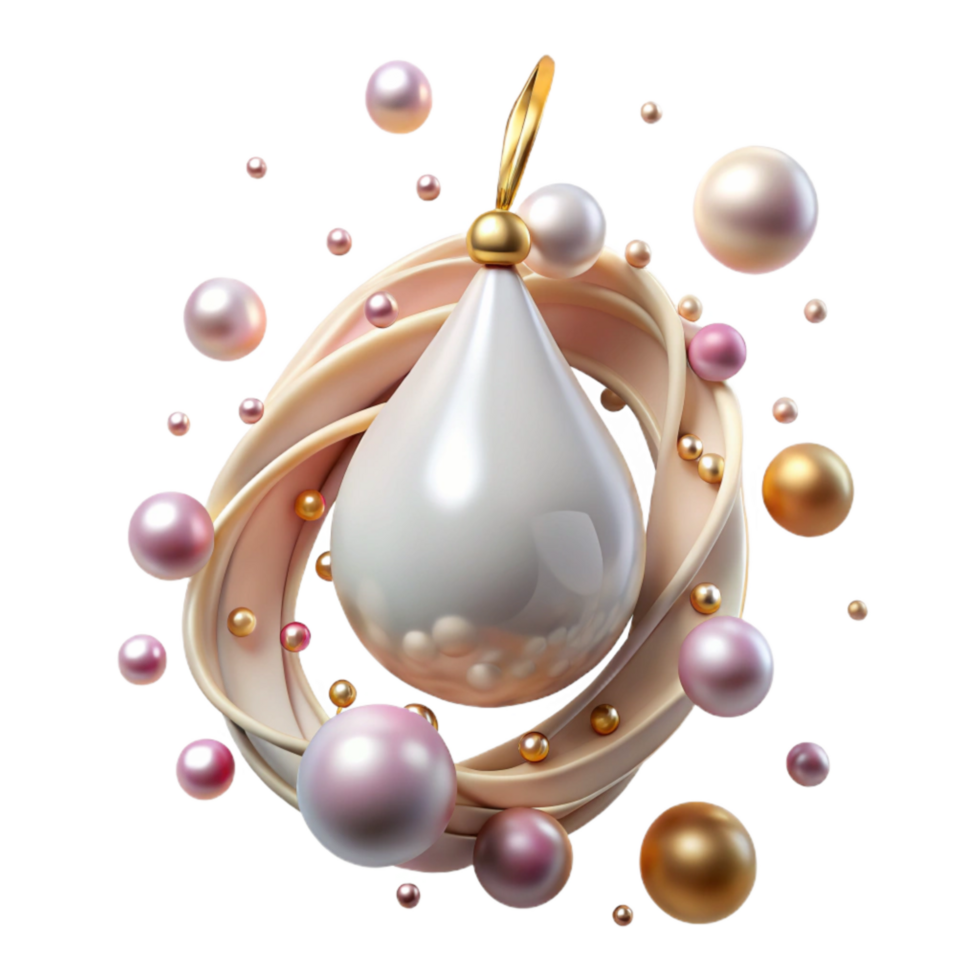 stunning classic Pearl Drop Necklace Isolated on a Transparent Background detailed png