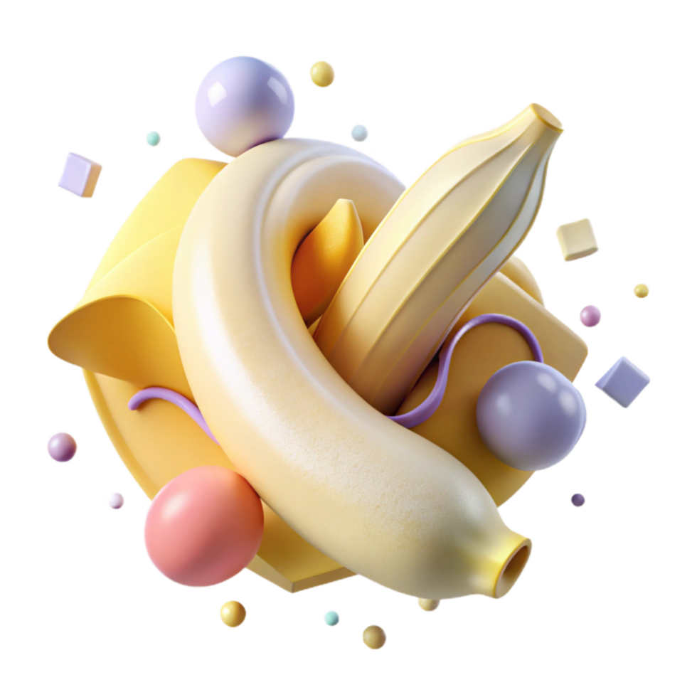 magnificent rustic Pale Yellow Banana Peeled Half with Transparent Background professional png