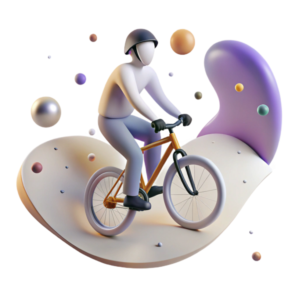 serene traditional Person Riding Bicycle Uphill Silhouette Cutout genuine png