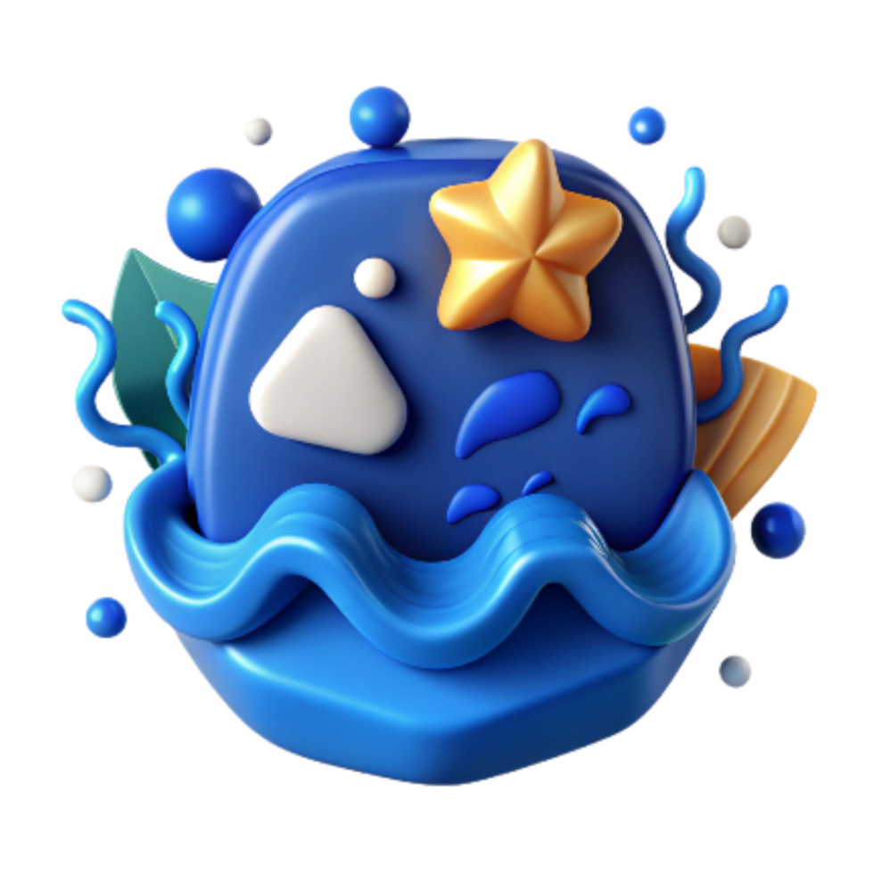magnificent creative Ocean Conservation Program Icon Blue Isolated detailed png